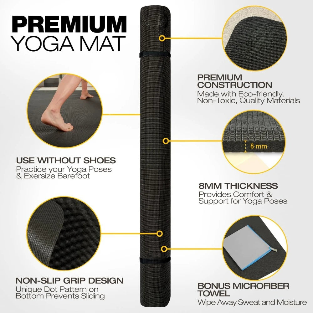 Extra Large Yoga Mat 8mm Extra Thick, Durable, Comfortable,