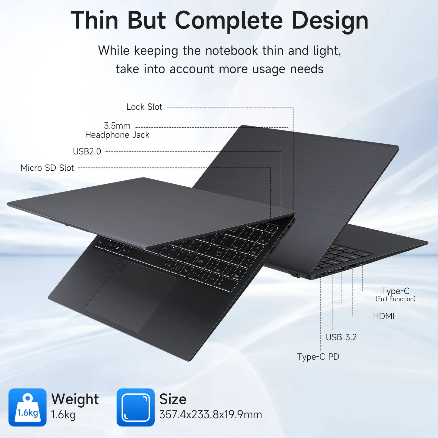 15.6 Inch  Laptop Notebook  RAM  Windows 11 Fingerprint Recognition