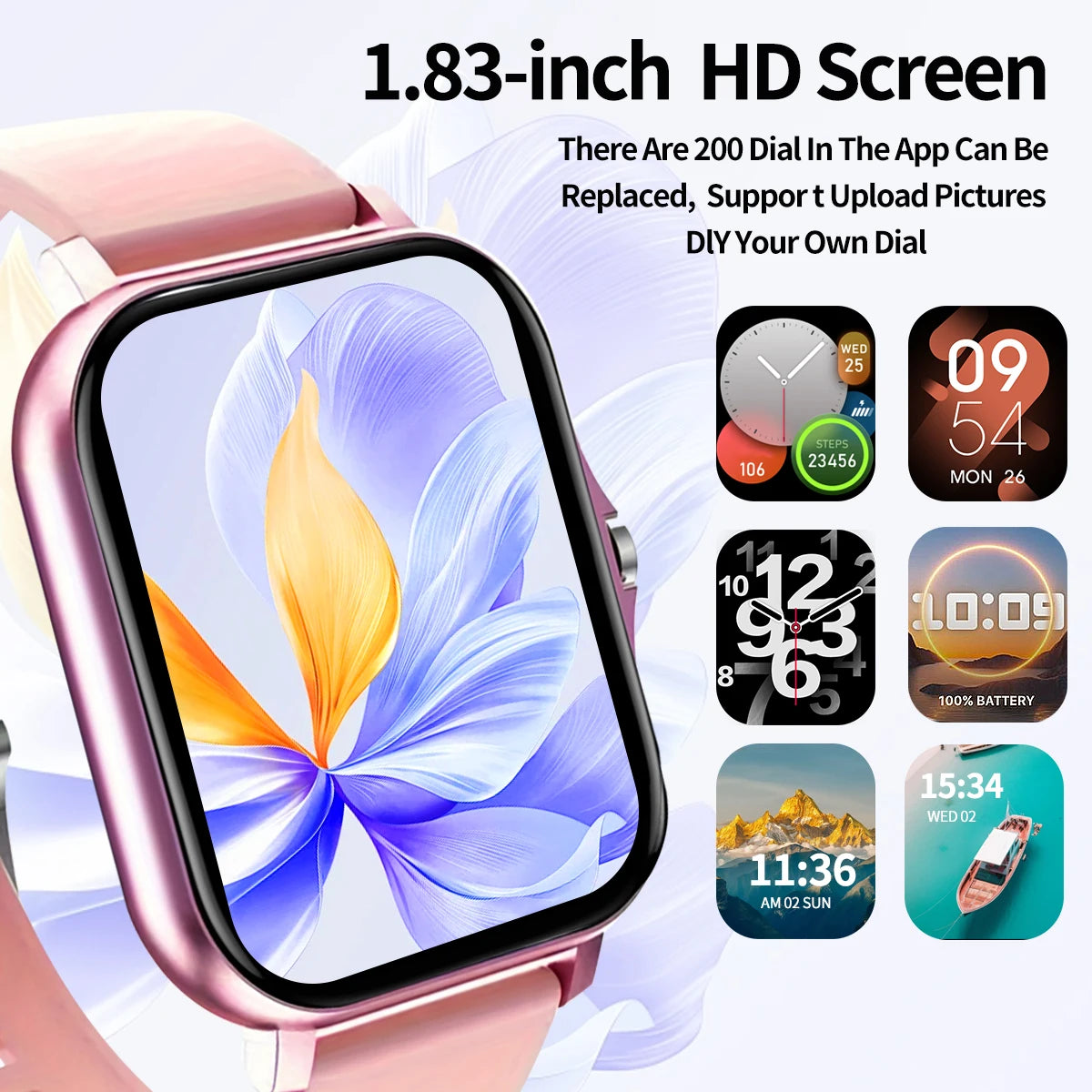 Outdoor sports smartwatch, wireless calling, information reminder,