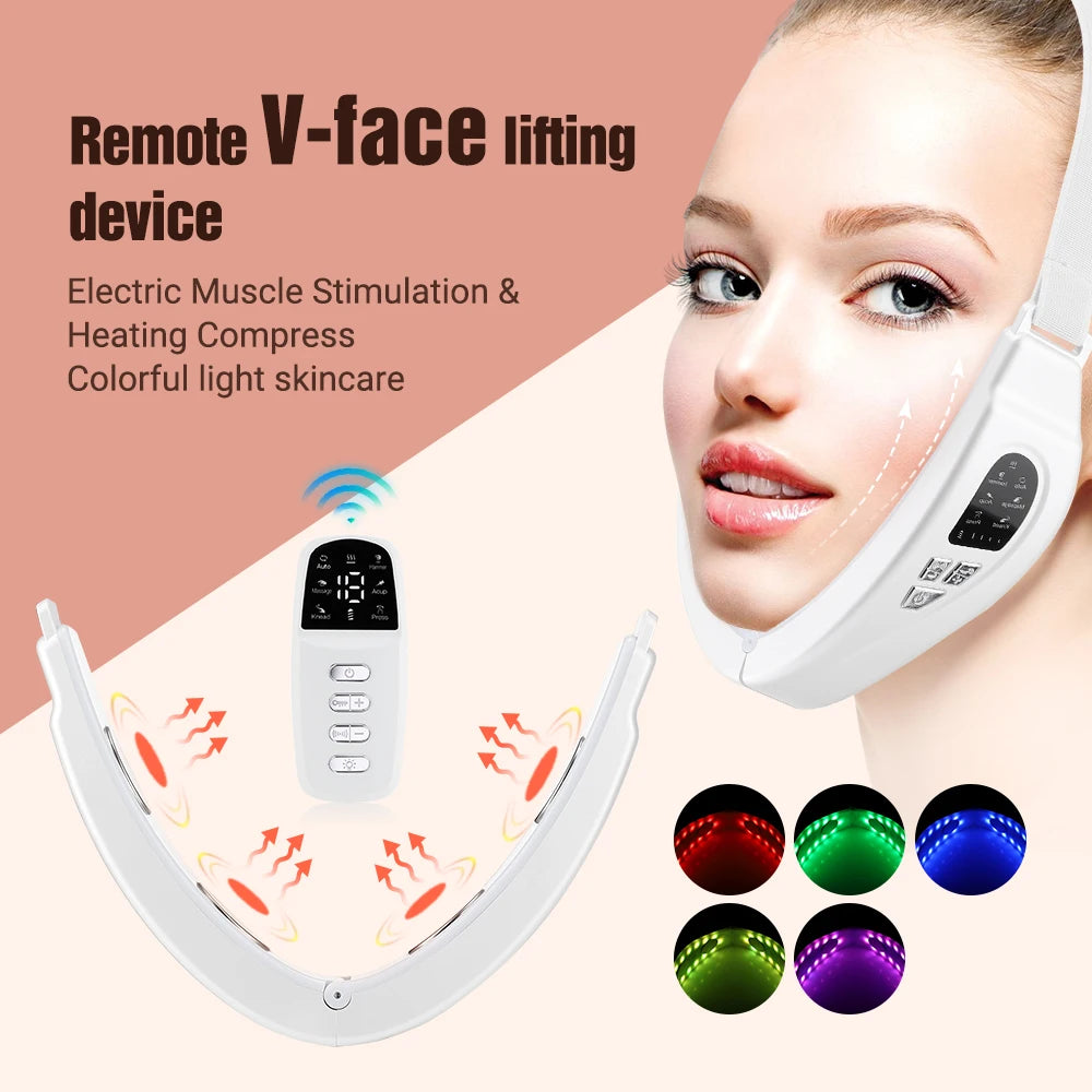 Electric Face Lifting Device LED Lights Heating Vibration Facial