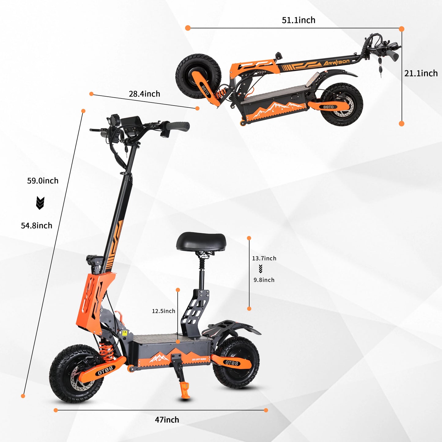 Adult Electric Scooter Dual Motor Top Speed 11-inch Off-