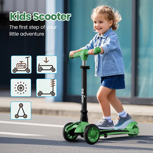 Toddler Kick Scooter for Kids  Foldable Seat
