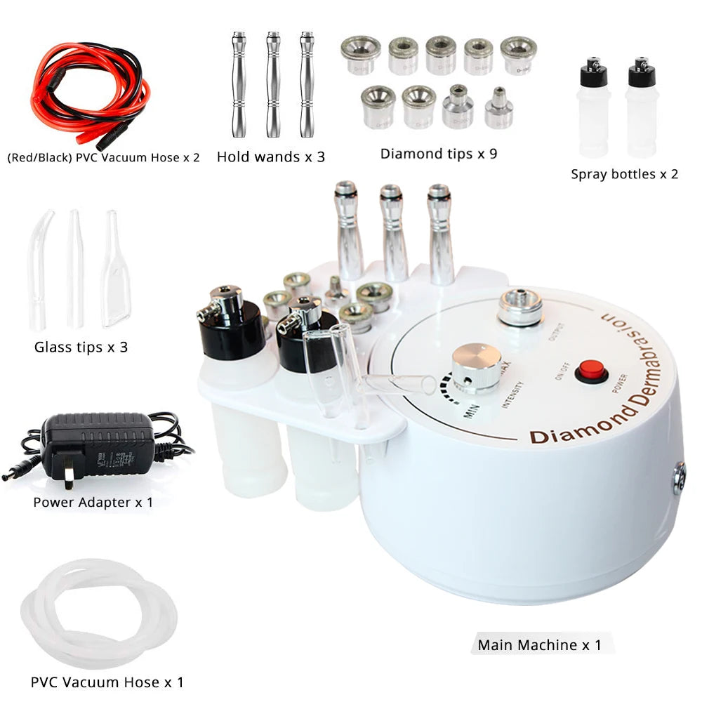 New 3 in 1 Diamond Microderm abrasion Machine Vacuum Cleaner Blackhead Removal