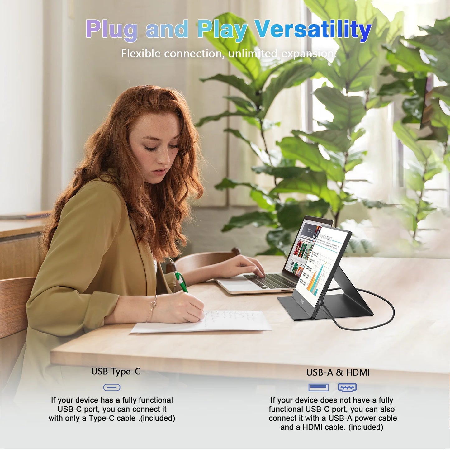 14 inch Portable Monitor  Travel Monitor, External Second Computer
