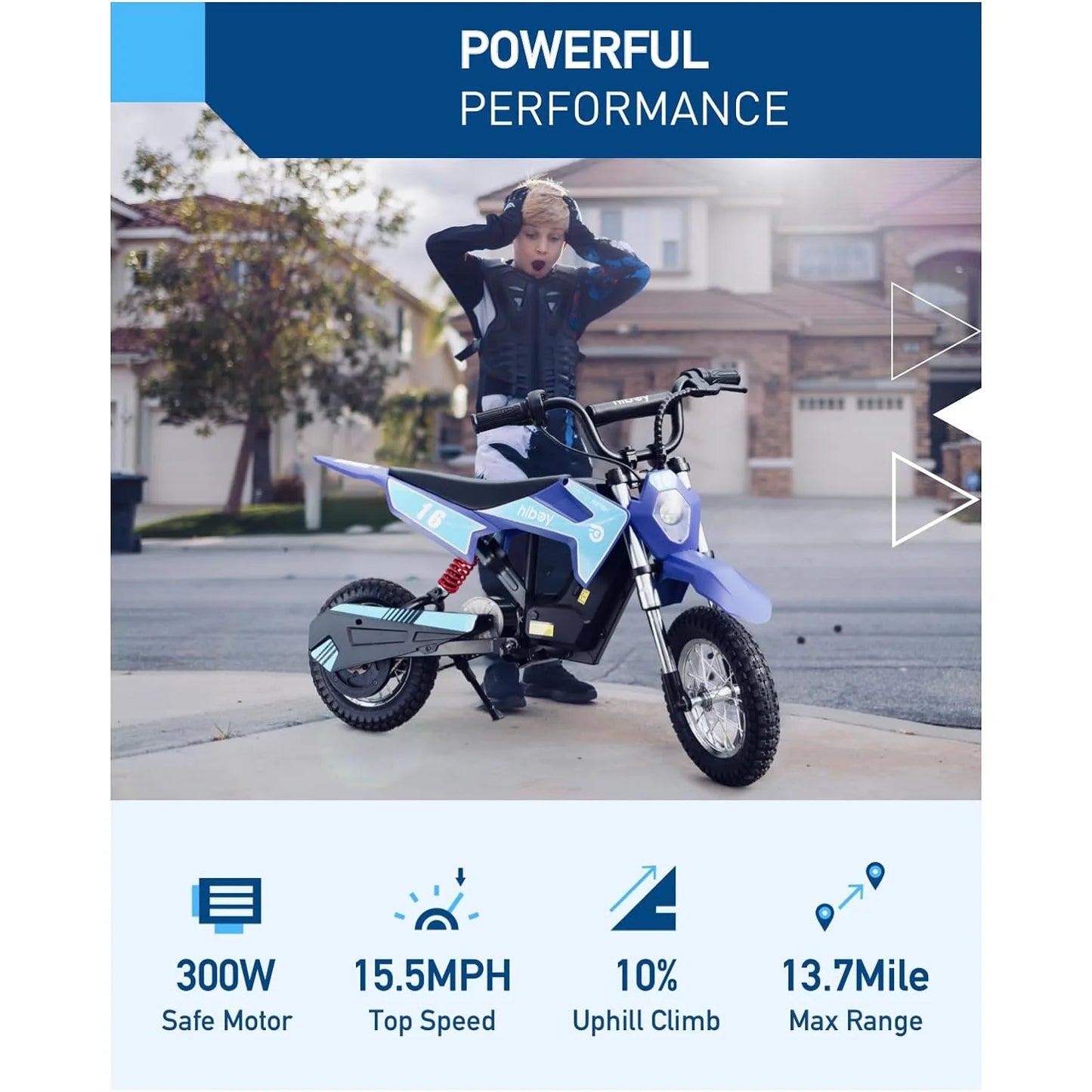 Electric Motorcycle - Up to 15.5 MPH & 13.7 Miles Long-Range,
